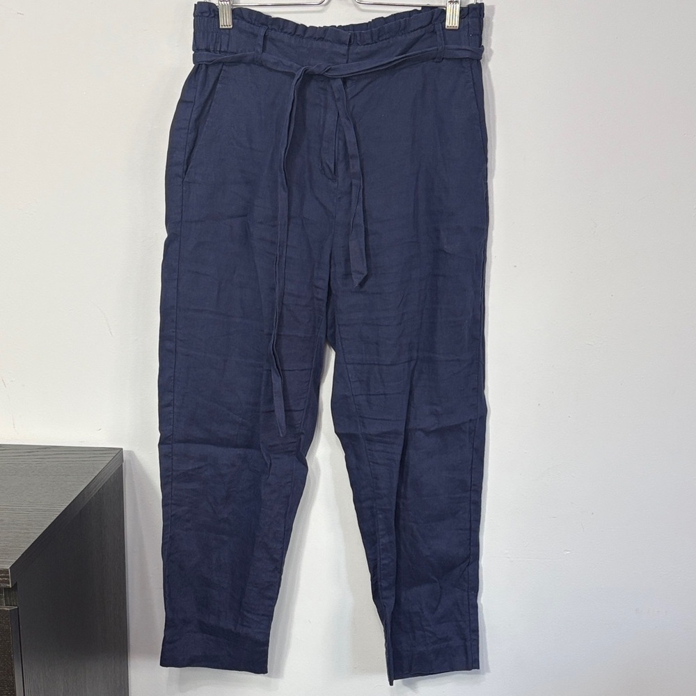 Hatley Deep Blue Tie-Waist Linen Chinos